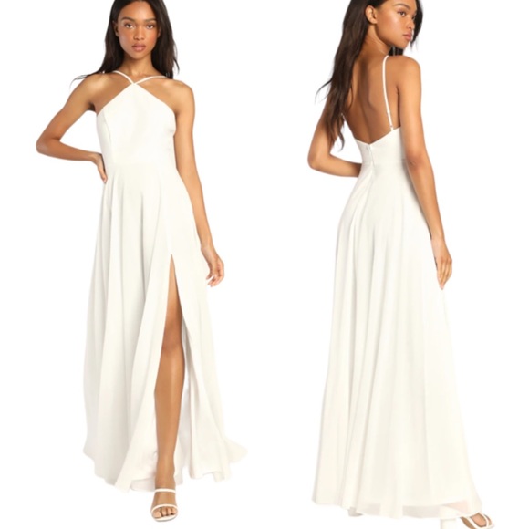 Lulus Dresses & Skirts - Lulu’s Absolutely Breathtaking White Ivory Wedding Bridesmaid Maxi Dress S NWT